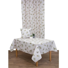 Κουρτίνα Με Τρέσα Ολίβα Ecru Viopros 140X270cm Πολυέστερ