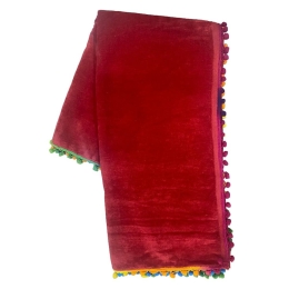 Πετσέτα Θαλάσσης Βελουτέ Βέρα Red Viopros Θαλάσσης 90x160cm 100% Βαμβάκι