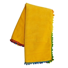 Πετσέτα Θαλάσσης Βελουτέ Βέρα Yellow Viopros Θαλάσσης 90x160cm 100% Βαμβάκι