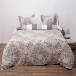 Πάπλωμα Satin 4001 (Σετ 3τμχ) Greige Anna Riska Υπέρδιπλο 220x240cm 100% Βαμβακοσατέν