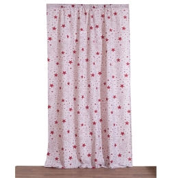 Κουρτίνα 4450 Με Τρέσα White-Red Viopros 280x270cm 280x270cm Βαμβάκι-Πολυέστερ