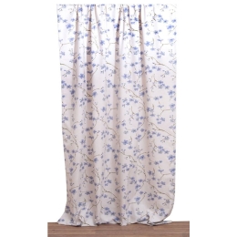 Κουρτίνα Ρούμπι Με Τρέσα Blue Viopros 140X270cm 140x270cm Βαμβάκι-Πολυέστερ