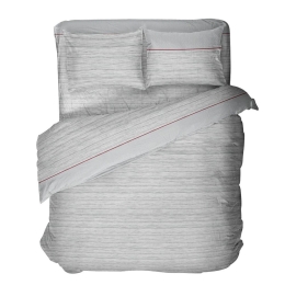 Παπλωματοθήκη 2544 Φανελένια Grey Viopros Μονό 160x240cm 100% Βαμβακερή Φανέλα