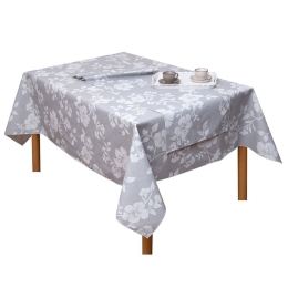 Τραπεζομάντηλο Αλέκιαστο Ιβίσκος Grey Viopros 140X220 Βαμβάκι-Πολυέστερ