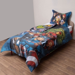 Παπλωματοθήκη Παιδική Avengers 51 (Σετ 2τμχ) Multi Viopros Μονό 160x200cm 100% Βαμβάκι