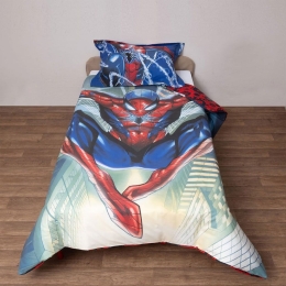 Παπλωματοθήκη Παιδική Spiderman 51 (Σετ 2τμχ) Multi Viopros Single 160x200cm 100% Βαμβάκι