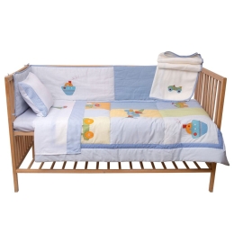 Σετ Κούνιας Απλικέ 4551 (Σετ 6τμχ) Ciel Viopros 120x160cm Βαμβάκι-Πολυέστερ