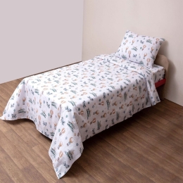Κουβερλί Παιδικό Έλιοτ (Σετ 2τμχ) White-Blue Viopros Μονό 160x240cm 100% Βαμβάκι