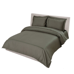 Σεντόνια Satin Embroidered Classico 3 (Σετ 4τμχ) Green Anna Riska King Size 270x270cm 100% Βαμβακοσατέν