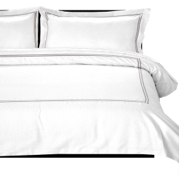 Σεντόνια Satin Embroidered Classico 5 Με Λάστιχο White Anna Riska Υπέρδιπλο 160x225cm 100% Βαμβακοσατέν