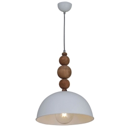 Φωτιστικό Οροφής Κρεμαστό HL-043RS-1P 77-2740 Mona White  Homelighting Μέταλλο,Ξύλο