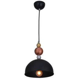 Φωτιστικό Οροφής Κρεμαστό HL-045RS-1P 77-2742 Mona Black  Homelighting Μέταλλο,Ξύλο