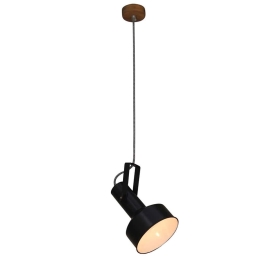 Φωτιστικό Οροφής Κρεμαστό HL-243S-1P 77-3049 Farcom Black  Homelighting Μέταλλο,Ξύλο