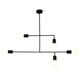 Φωτιστικό Οροφής Κρεμαστό HL-3525-5 77-3811 Rodney Black  Homelighting Μέταλλο