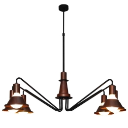 Φωτιστικό Οροφής Κρεμαστό Led HL-3521-6 77-3765 Emily Old Copper & Black  Homelighting Μέταλλο