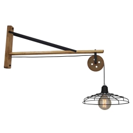 Φωτιστικό Τοίχου - Απλίκα HL-315W-1S1 Deon Black Homelighting Μέταλλο,Ξύλο
