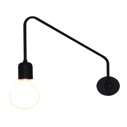 Φωτιστικό Τοίχου - Απλίκα HL-3549-1 77-3965 Mala Black  Homelighting Μέταλλο