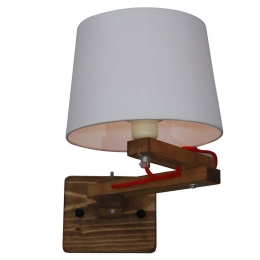 Φωτιστικό Τοίχου - Απλίκα HL-460W 77-3212 Zina White Homelighting Ξύλο,Ύφασμα