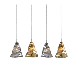 Φωτιστικό Οροφής - Ράγα 77-3701 SE4312-04 Luigi Glass Chrome Homelighting Γυαλί