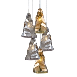 Φωτιστικό Οροφής SE4312-05 77-3702 Luigi Glass - Chrome Homelighting Γυαλί