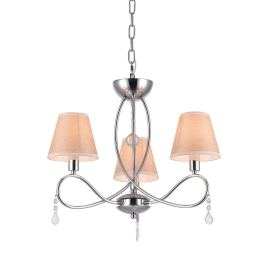 Φωτιστικό Οροφής 77-3664 E002-3 Laki Chrome & White Shade Homelighting Μέταλλο,Ύφασμα