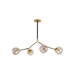 Φωτιστικό Οροφής Conelly 77-8105 75x56x40 Black-Honey Homelighting Μέταλλο,Γυαλί