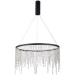 Φωτιστικό Οροφής 77-8136 Led 60cm Crescendo Black Homelighting Κρύσταλλο,Μέταλλο