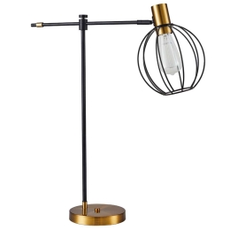 Φωτιστικό Επιτραπέζιο Adept 77-8340 46x16x56cm 1xE27 60W Black-Gold Homelighting Μέταλλο