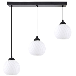 Φωτιστικό Οροφής Swirl 77-8198 3xE27 60W Black-White Homelighting Μέταλλο,Γυαλί