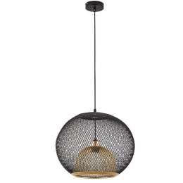 Φωτιστικό Οροφής Lander 77-8228 40x40x150cm 1xE27 60W Black-Gold Homelighting
