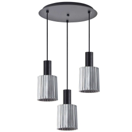Φωτιστικό Οροφής Adept Tube 77-8487 35x35x300cm 3xE27 60W Black-Smoke Homelighting
