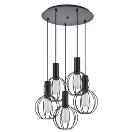 Φωτιστικό Οροφής Adept Tube 77-8538 43x43x300cm 5xE27 60W Black Homelighting