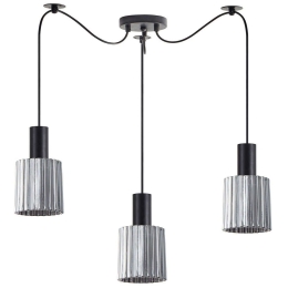 Φωτιστικό Οροφής Adept Tube 77-8485 40x40x300cm 3xE27 60W Black-Smoke Homelighting