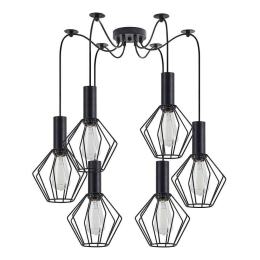 Φωτιστικό Οροφής Adept Tube 77-8527 65x65x300cm 6xE27 60W Black Homelighting