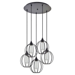Φωτιστικό Οροφής Adept 77-8758 42x42x300cm 5xE27 60W Black Homelighting
