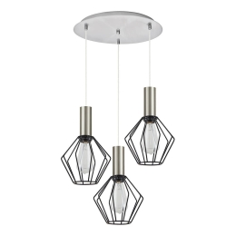 Φωτιστικό Οροφής Adept Tube 77-8439 37x37x300cm 3xE27 60W Nickel-Black Homelighting