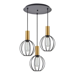 Φωτιστικό Οροφής Adept Tube 77-8628 37x37x300cm 3xE27 60W Black-Gold Homelighting