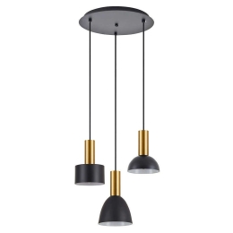 Φωτιστικό Οροφής Adept Flex 77-8940 35x35x300cm 3xE27 60W Black-Gold Homelighting