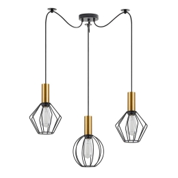 Φωτιστικό Οροφής Adept Flex 77-8939 50x50x300cm 3xE27 60W Black-Gold Homelighting