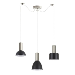 Φωτιστικό Οροφής Adept Flex 77-8929 40x40x300cm 3xE27 60W Nickel-Black Homelighting