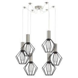 Φωτιστικό Οροφής Adept Tube 77-8436 65x65x300cm 6xE27 60W Nickel-Black Homelighting