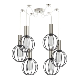 Φωτιστικό Οροφής Adept Tube 77-8443 55x55x300cm 6xE27 60W Nickel-Black Homelighting