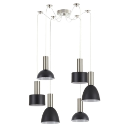 Φωτιστικό Οροφής Adept Flex 77-8928 55x55x300cm 6xE27 60W Nickel-Black Homelighting