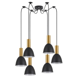 Φωτιστικό Οροφής Adept Tube 77-8639 50x50x300cm 6xE27 60W Black-Gold Homelighting