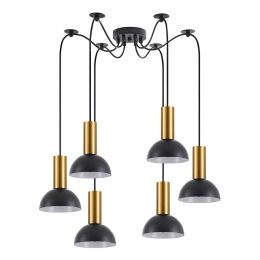Φωτιστικό Οροφής Adept Tube 77-8646 50x50x300cm 6xE27 60W Black-Gold Homelighting