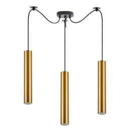 Φωτιστικό Οροφής Adept Tube 77-8680 30x30x300cm 3xE27/GU10 60W Black-Gold Homelighting