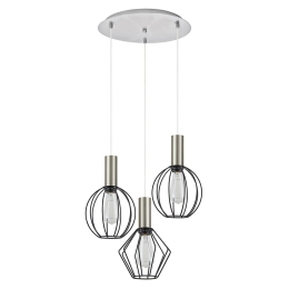 Φωτιστικό Οροφής Adept Flex 77-8920 37x37x300cm 3xE27 60W Nickel-Black Homelighting