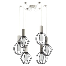 Φωτιστικό Οροφής Adept Flex 77-8923 55x55x300cm 6xE27 60W Nickel-Black Homelighting