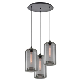 Φωτιστικό Οροφής Feint 77-8783 37x37x150cm 3xE27 60W Black-Smoke Homelighting