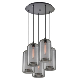 Φωτιστικό Οροφής Feint 77-8785 45x45x150cm 5xE27 60W Black-Smoke Homelighting